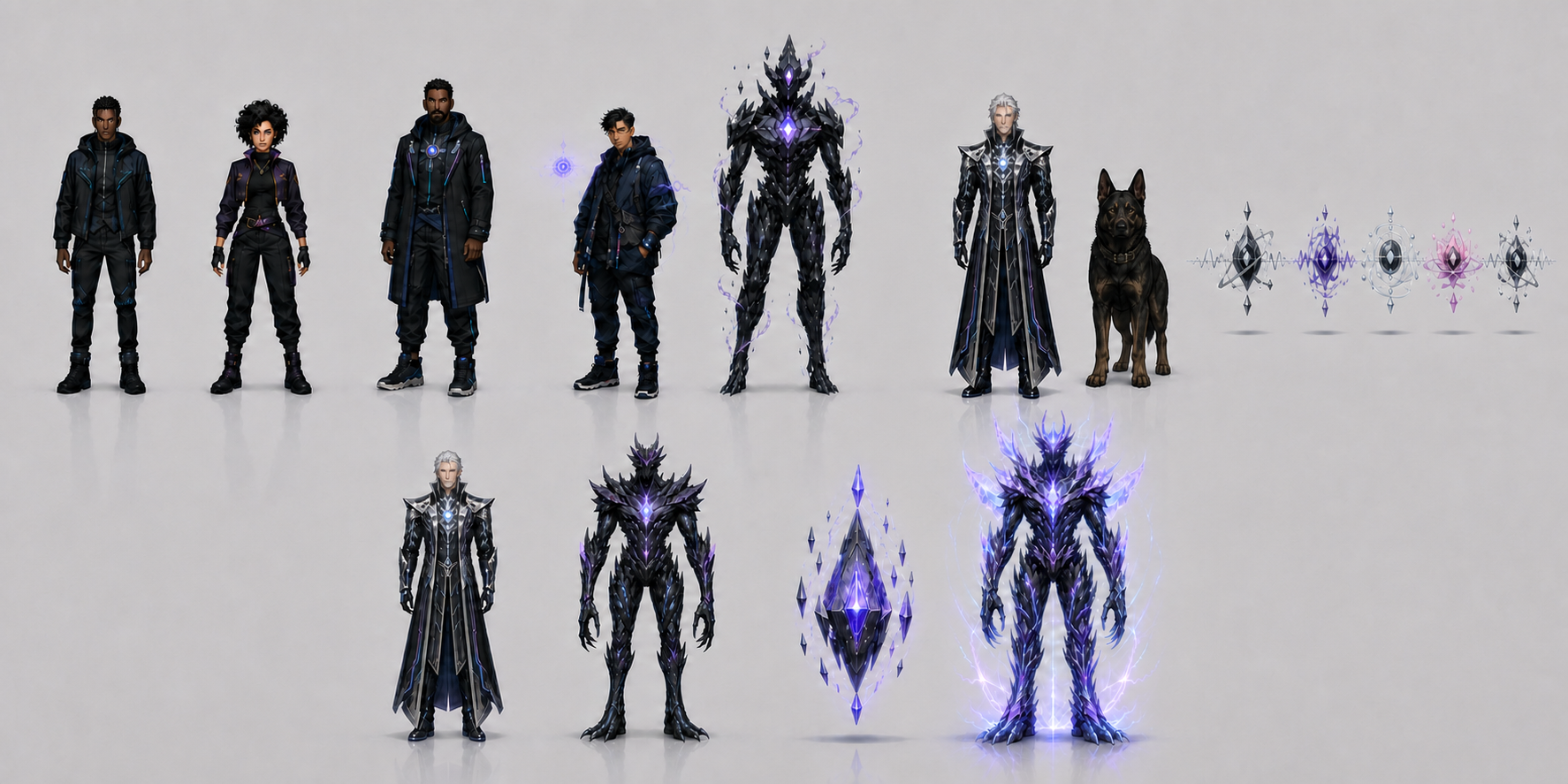 RHM main cast, transformed forms, and Dirge family lineup